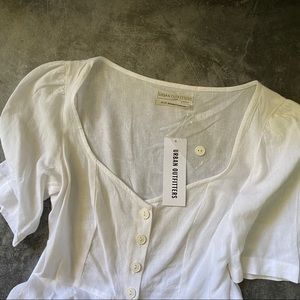 NWT URBAN OUTFITTERS Button down linen peplum top